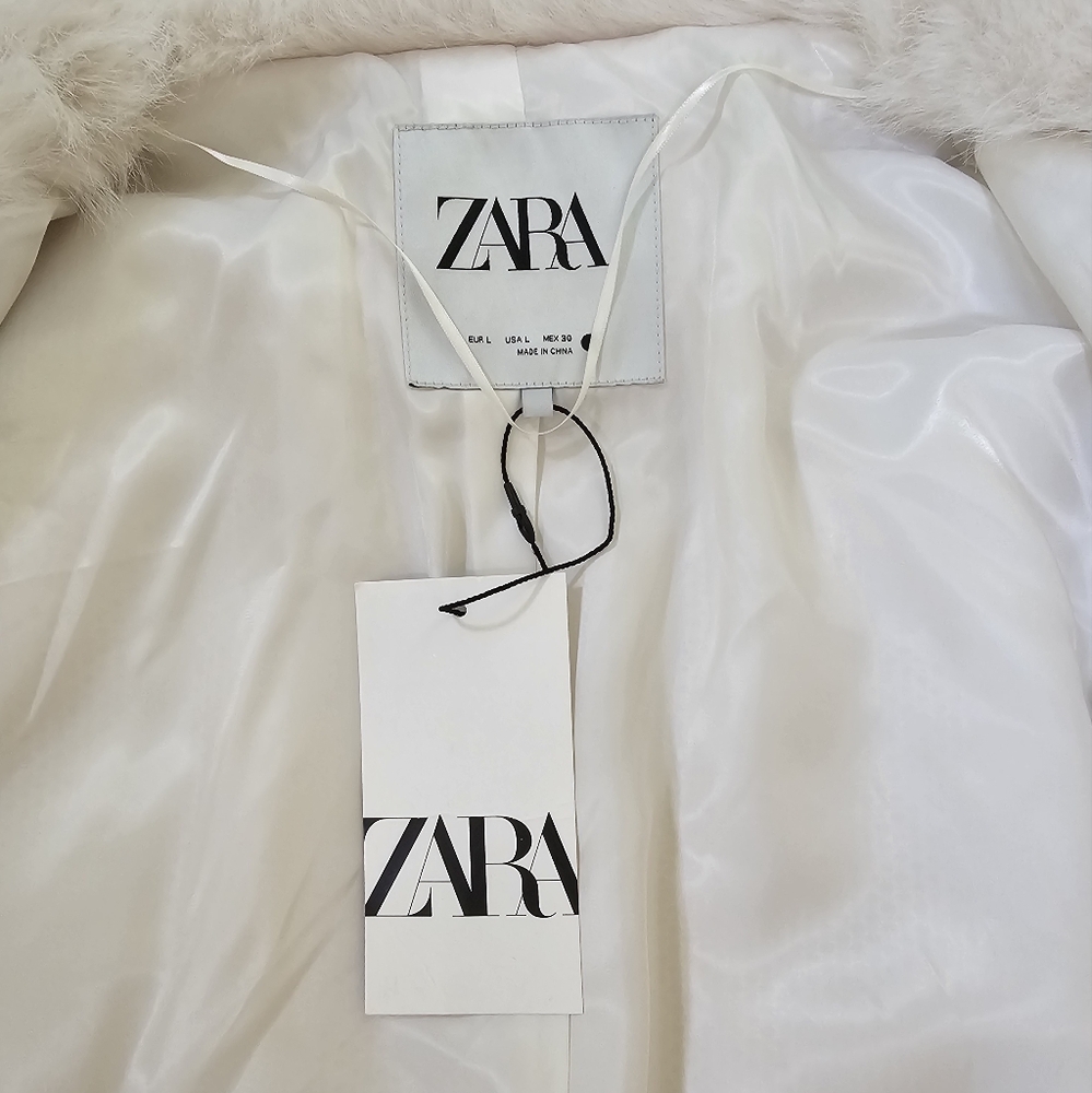 New Zara FAUX FUR JACKET ZW COLLECTION - Picture 4 of 13
